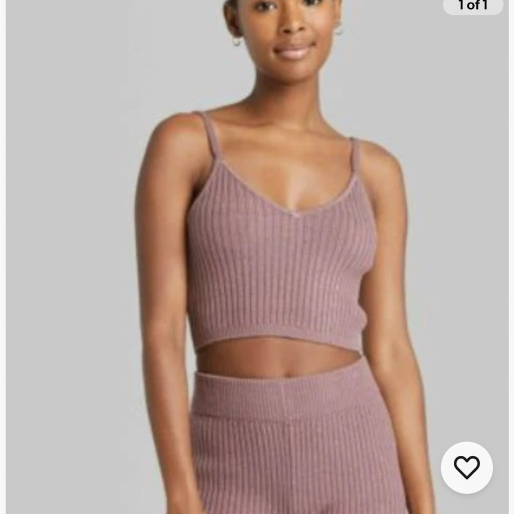 Wild Fable Ribbed Knit Tank Top - Mauve XS